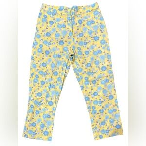 Lilly Pulitzer Vintage Yellow and Blue Floral Cropped Pants